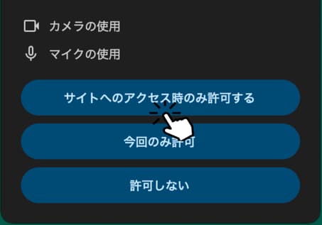 アクセスを許可するボタンをクリック